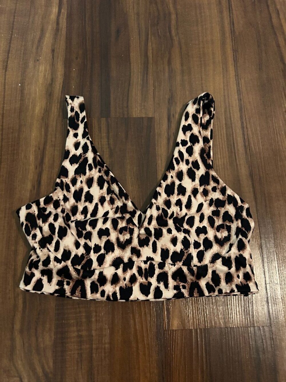Victorias Secret Leopard Print V Neck Bralette Size Medium Y2K Animal Chic